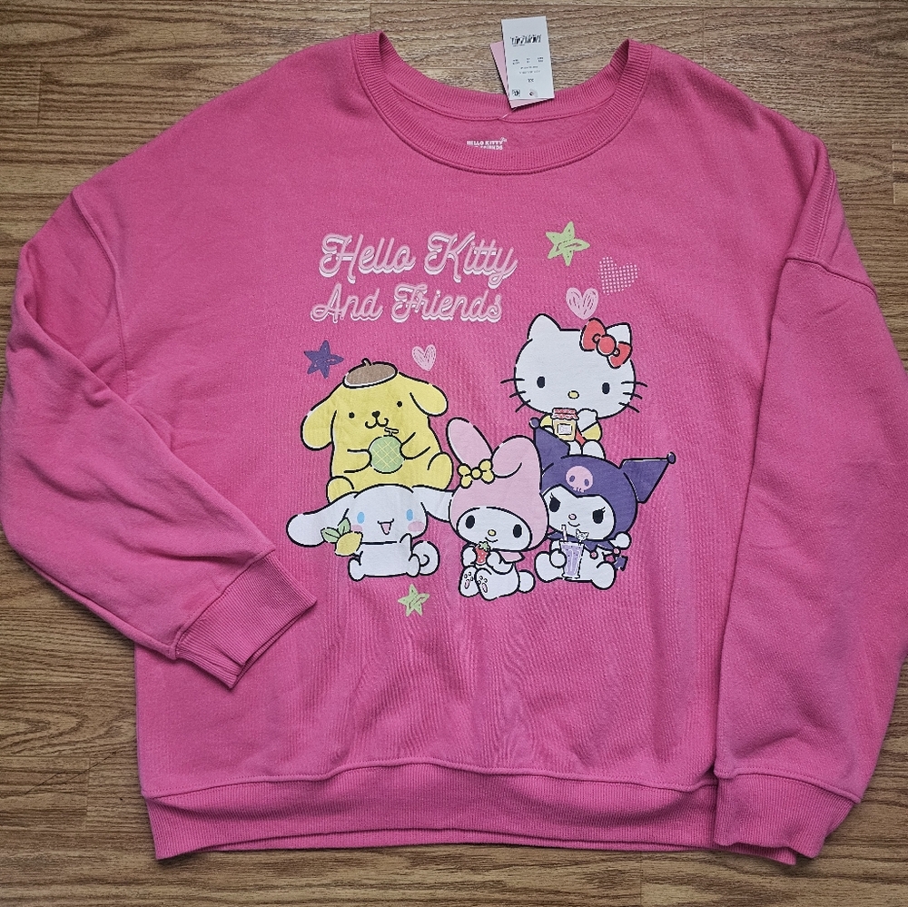Womens Hello Kitty and Friends‎ Pink Sweatshirt Size Xl NWT